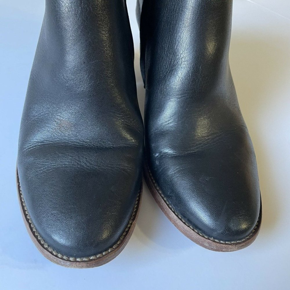 MADEWELL The Billie Boot Bootie Ankle Boot Black Leather Stacked Heel Size 8 - Picture 5 of 12